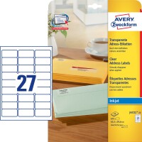 Zweckform J4721-25 63,5x29,6 Universaletikette transp.