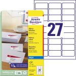 Zweckform J4792-25 Adress-Etiketten - 63,5 x 29,6 mm, weiß, 675 Etiketten/25 Blatt, permanent, für C6 Kuverts