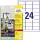 Zweckform L4773-20 Folien-Etiketten - 63,5 x 33,9 mm, weiß, 480 Etiketten/20 Blatt, permanent, wetterfest