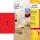 Zweckform L6005-25 Etiketten in Sonderfarben, 210 x 297 mm, 25 Blatt/25 Etiketten, neonrot