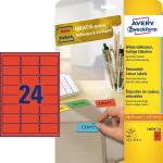 Zweckform L6034-20 Etiketten - 63,5 x 33,9 mm, rot, 480...