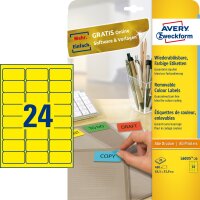 Zweckform L6035-20 Etiketten - 63,5 x 33,9 mm, gelb, 480...