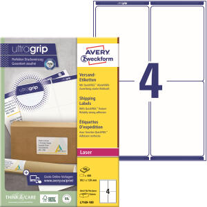 Zweckform L7169-100 Versandetiketten - 99,1x139 mm, 400 Stück, weiß