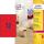 Zweckform L7670R-25 Etiketten in Sonderfarben, Ø 63,5 mm, 25 Blatt/300 Etiketten, neonrot