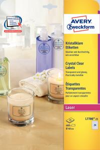 Zweckform L7780-25 600St Laseretikett D.40mm krist.klar