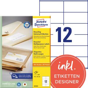 Zweckform LR3424 1200St Universaletikett 105x48 weiß