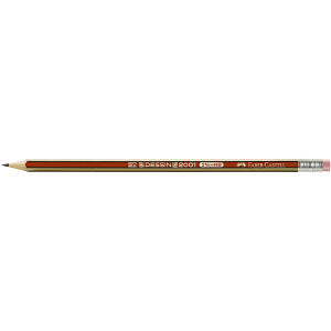Faber Castell Bleistift Dessin 2001 HB rot-gold mit Gummitip