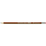 Faber Castell Bleistift Dessin 2001 HB rot-gold mit Gummitip