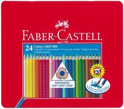 Faber Castell Buntstift Colour Grip 3,3 mm 24er Metalletui