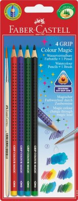 Faber Castell Farbstift Grip Colour Magic mit Pinsel 4er BK