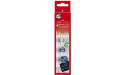 Faber Castell Buntstift Grip weiß und Heft & Tafel 6er Etui