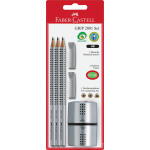 Faber Castell Bleistift Grip 2001 HB silber Rad+Spitzer