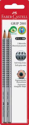 Faber Castell Bleistift Grip 2001 HB silber 2er