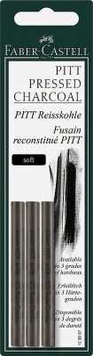 Faber Castell Reisskohle fettfrei Pitt soft 3er