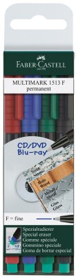 Faber Castell Marker Multimark permanent F 0,6 mm 4er Etui