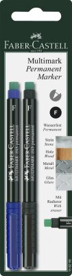 Faber Castell Marker Multimark permanent F 0,6 mm 2er bl+sw