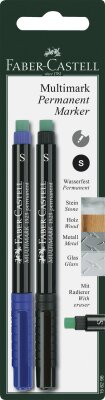 Faber Castell Marker Multimark permanent S 0,4 mm 2er bl+sw