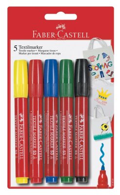 Faber Castell Textilmarker 5er