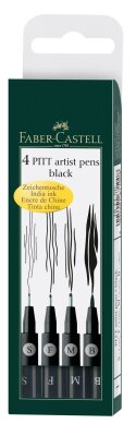 Faber Castell Tuschestift Pitt Artist Pen 0,3-1 4er schwarz