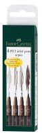 Faber Castell Tuschestift Pitt Artist Pen 4er sepia