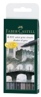 Faber Castell Tuschestift Pitt Artist Pen B 6er grey