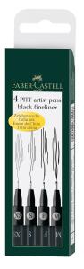 Faber Castell Tuschestift Pitt Artist Pen 4er schwarz Etui