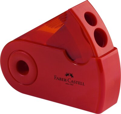 Faber Castell Doppelspitzdose Vierkantbehälter Sleeve rot