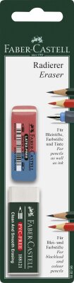 Faber Castell Radierer 50x18x8 mm rot/blau 2er Blister