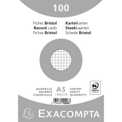 Exacompta Karteikarten A5 kariert weiss 100St