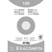 Exacompta Karteikarten A5 kariert weiss 100St