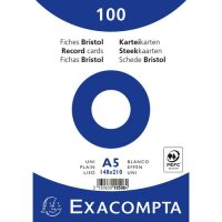 Exacompta Karteikarten A5 bla 100St/Pkg weiss