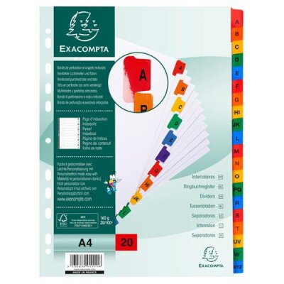 Exacompta Register A4 A-Z 20tlg ws+bedr.farbTabs