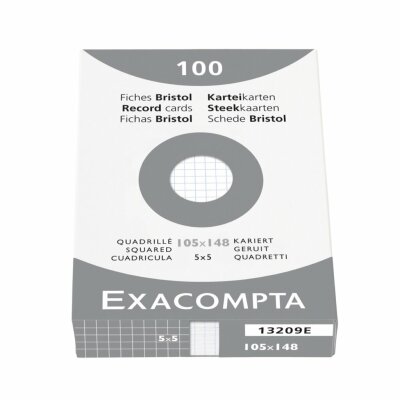 Exacompta Karteikarten A6 kariert weiss 100St
