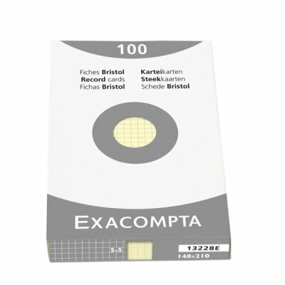 Exacompta Karteikarten A5 kariert gelb 100St