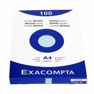 Exacompta Karteikarten A4 blanco blau 100St