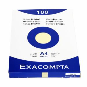 Exacompta Karteikarten A4 blanco gelb 100St