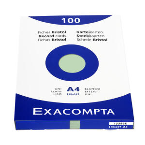 Exacompta Karteikarten A4 blanco grün 100St