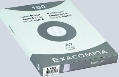 Exacompta Karteikarten A7 liniert weiss 100St