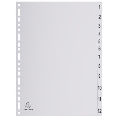 Exacompta Register A4 recycelt. PP 1-12tlg Grau