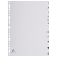 Exacompta Register A4 recycelt. PP 1-12tlg Grau