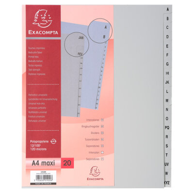 Exacompta Register A4+ 20tlg A-Z PP grau