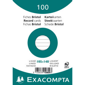 Exacompta Karteikarten A6 lin 100St/Pkg weiss