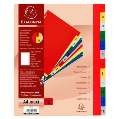 Exacompta Register A4+ PP 12tlg bedr.Taben