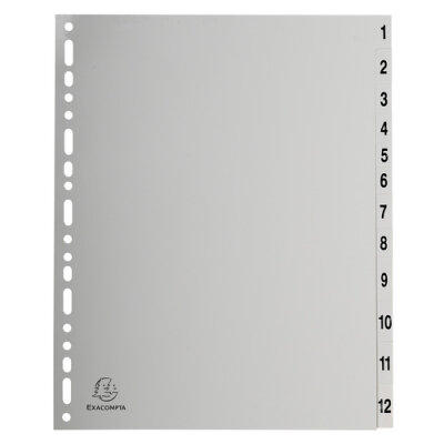Exacompta Register A4+ PP grau 1-12tlg
