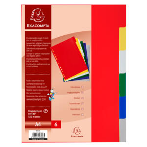 Exacompta Register A4 PP blanco 6Tlg 120mµ