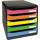 Exacompta EXACOMPTA Schubladenbox Big Box Plus - A4+, 5 offene Laden, schwarz/harlekin