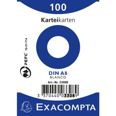 Exacompta Karteikarten A8 blanco weiss 100St