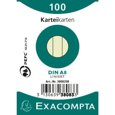 Exacompta NLH Exacompta Karteikarten A8 liniert gr