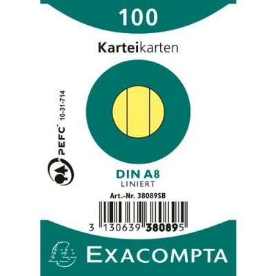 Exacompta NLH Exacompta Karteikarten A8 liniert ge