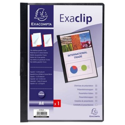 Exacompta Klemmmappe Exa-Clip 30Bl schwarz